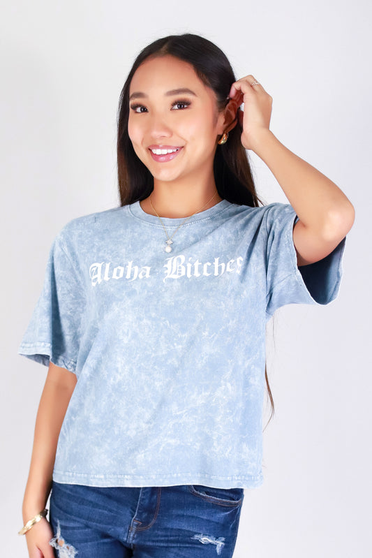 ALOHA BITCHES CROP TEE