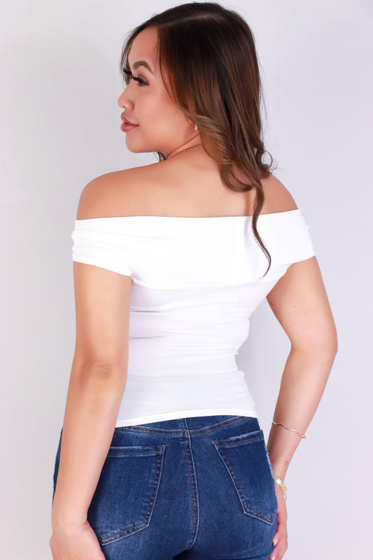 Jeans Warehouse Hawaii - S/S SOLID KNIT TOPS - UPTOWN GLOW OFF-SHOULDER TOP | By OLIVE & CO