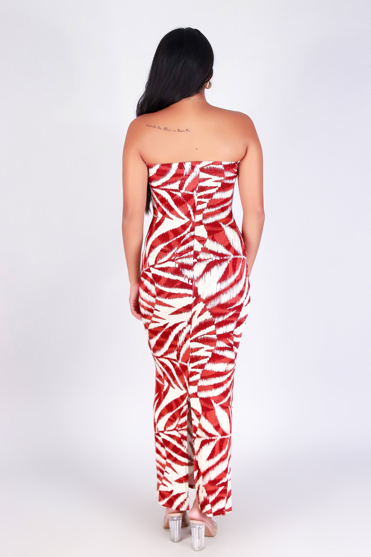 WATERCOLOR PARADISE MIDI TUBE DRESS