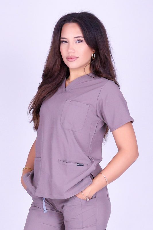 HERE TO HELP SCRUB TOP
