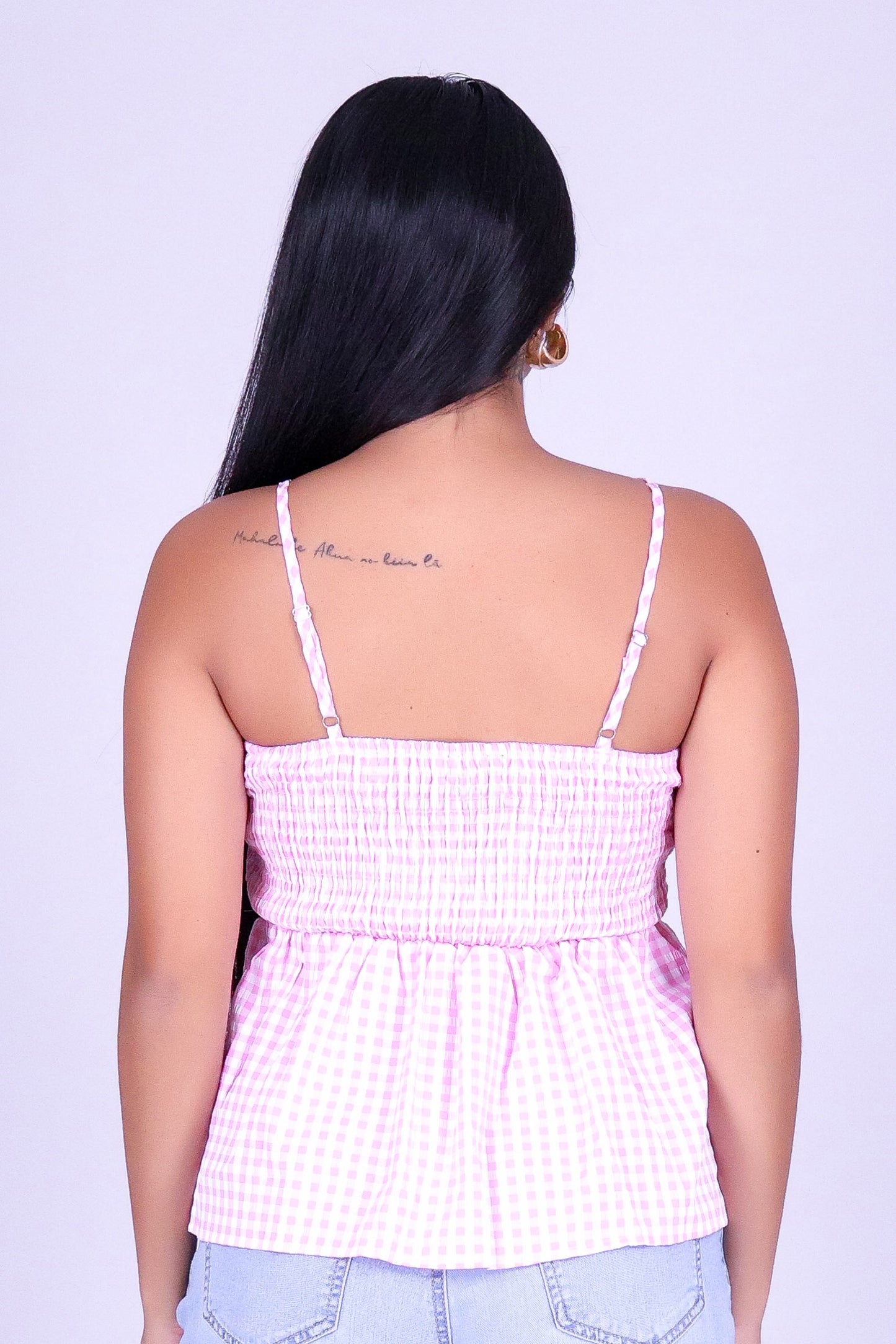 SWEET TALK GINGHAM BABYDOLL TOP