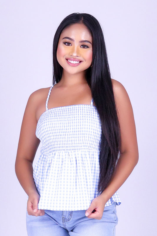SWEET TALK GINGHAM BABYDOLL TOP