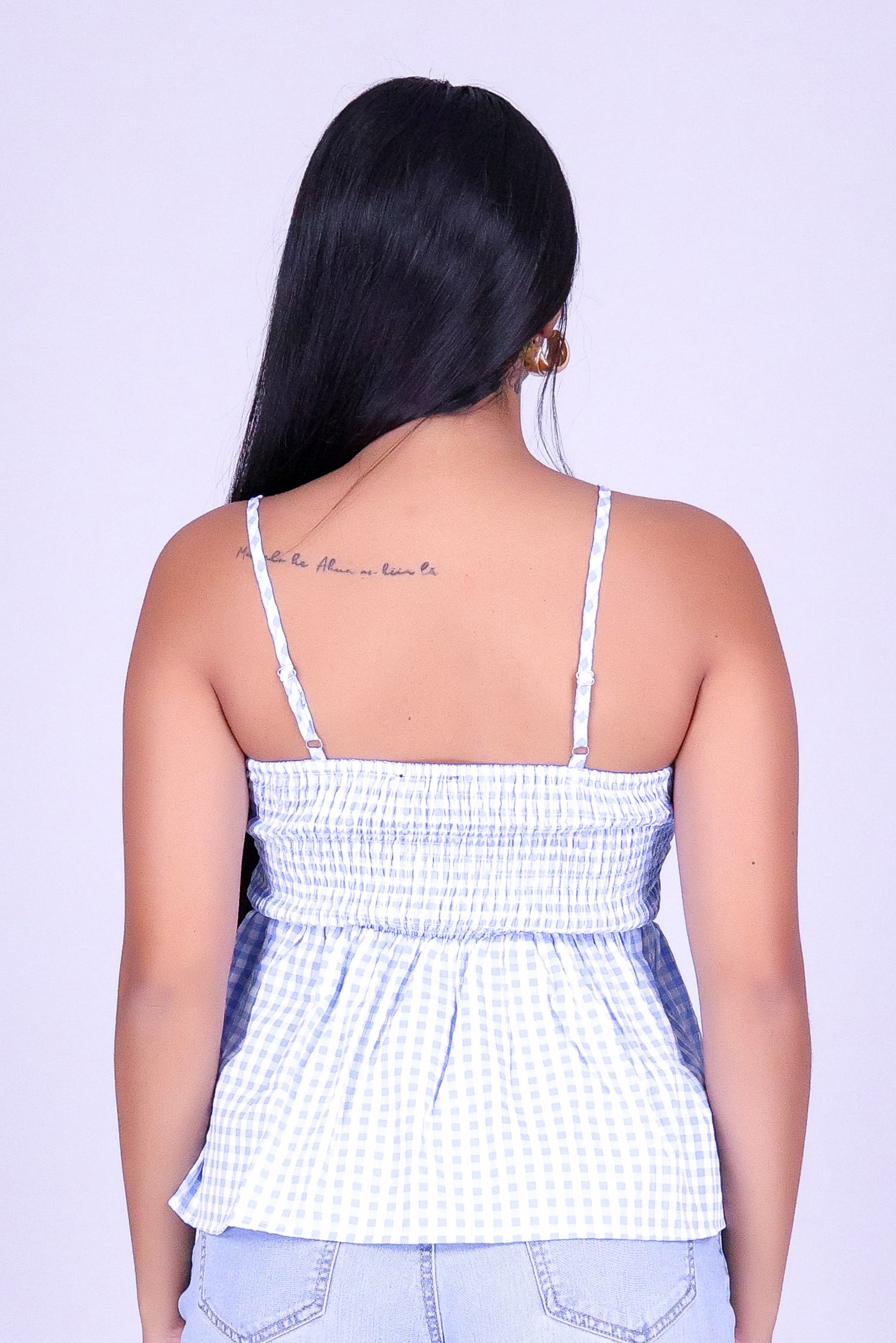 SWEET TALK GINGHAM BABYDOLL TOP