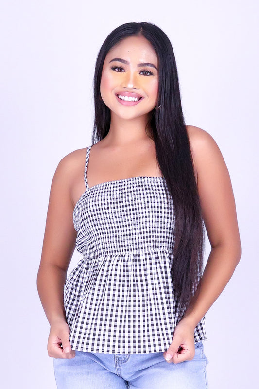 SWEET TALK GINGHAM BABYDOLL TOP