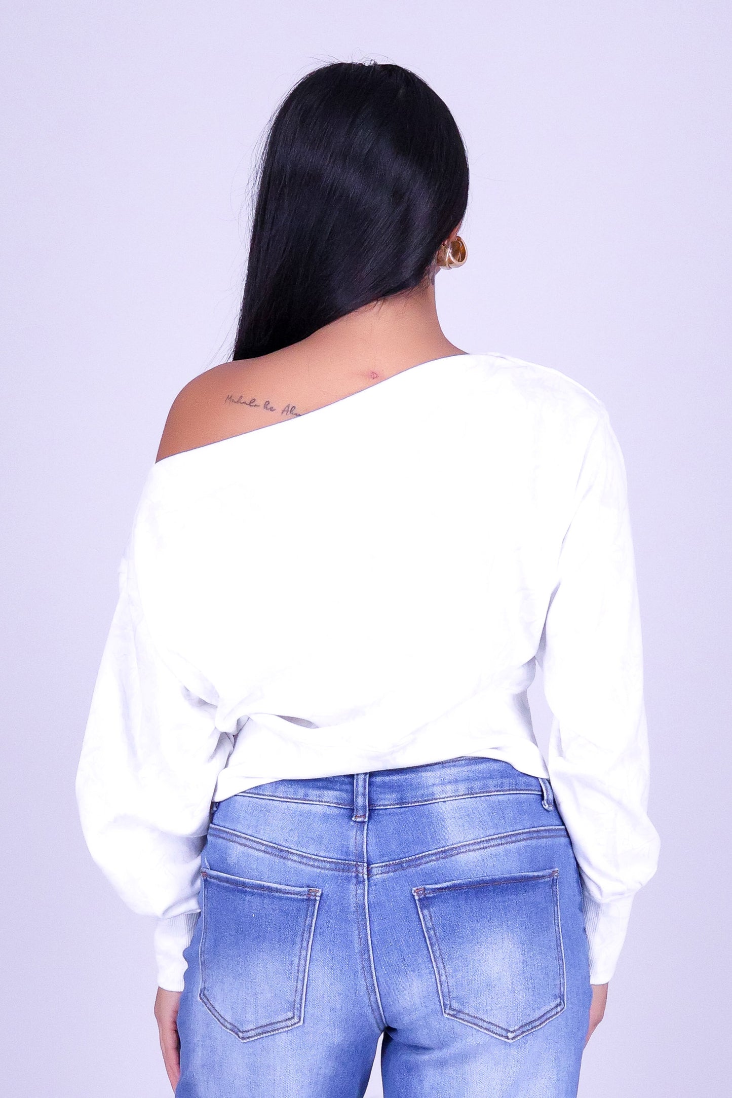DEEP WOODS OFF SHOULDER SWEATER
