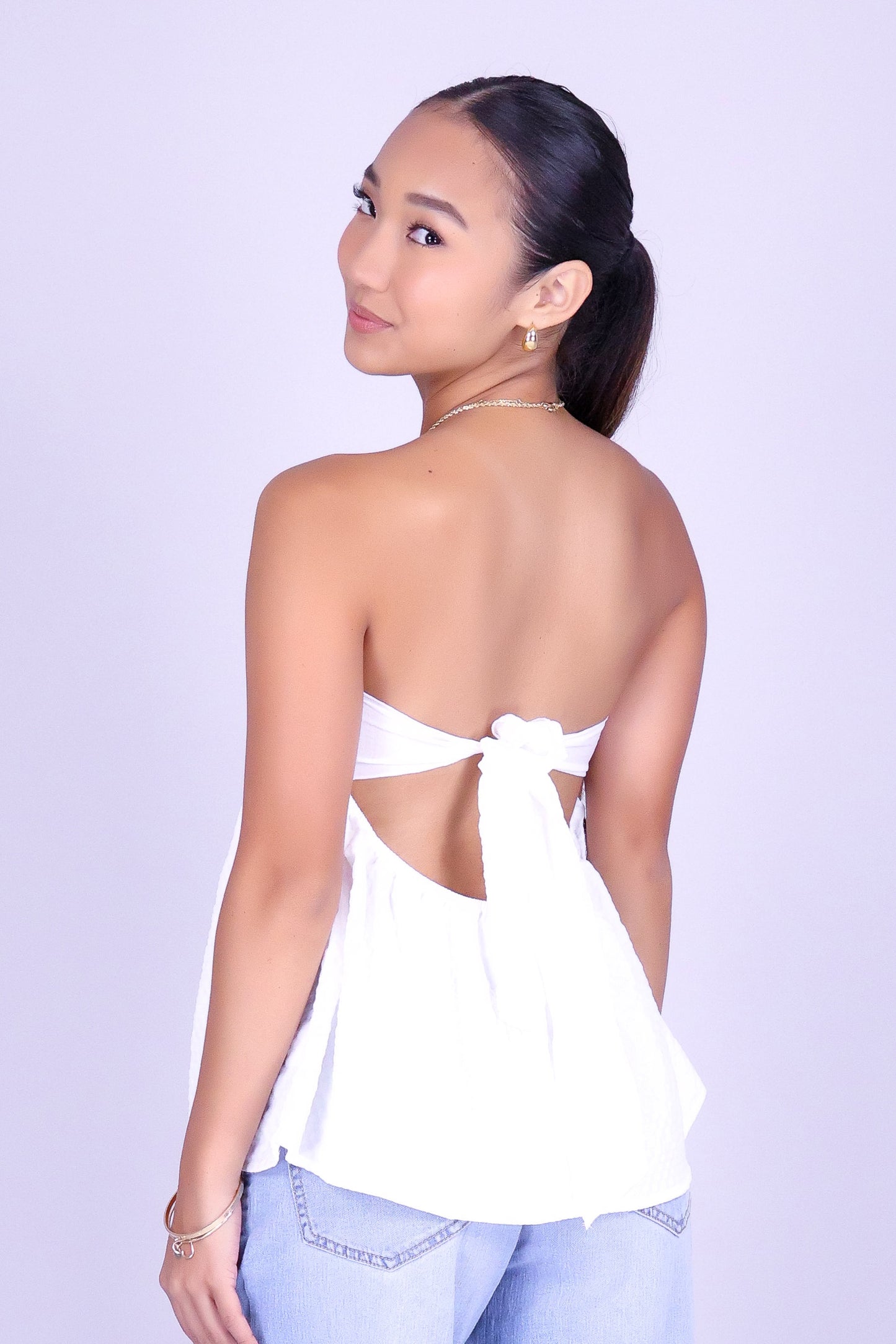 SWEETHEART SMOCKED TUBE TOP
