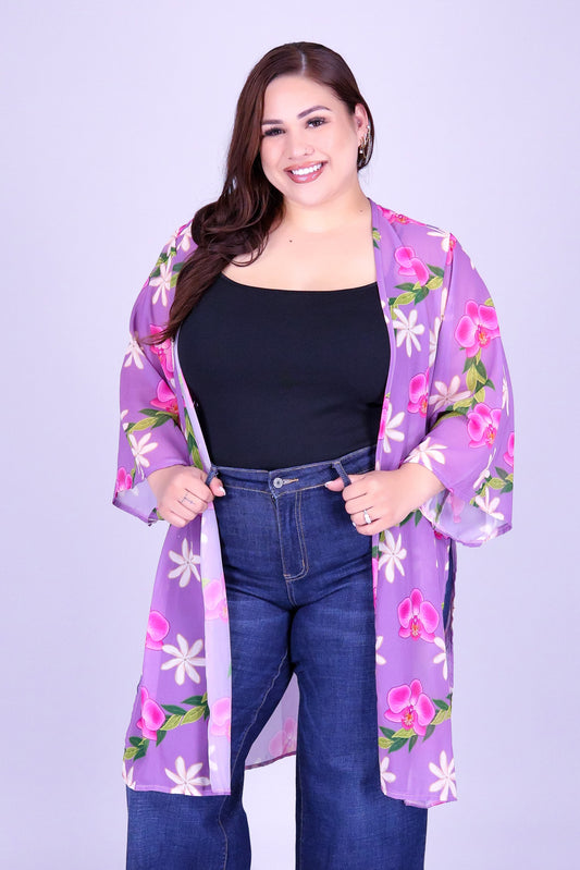 ORCHID TIARE CHIFFON CARDIGAN