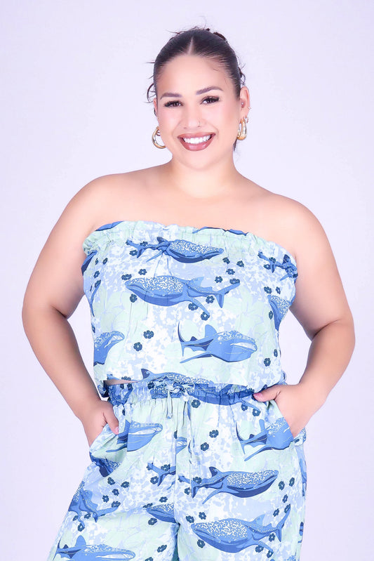 BLOOMS BY THE SEA TUBE TOP