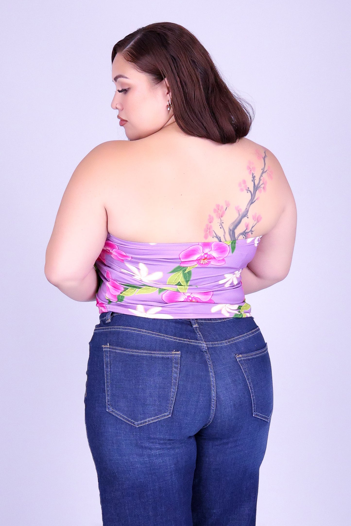ORCHID TIARE CROP TUBE TOP