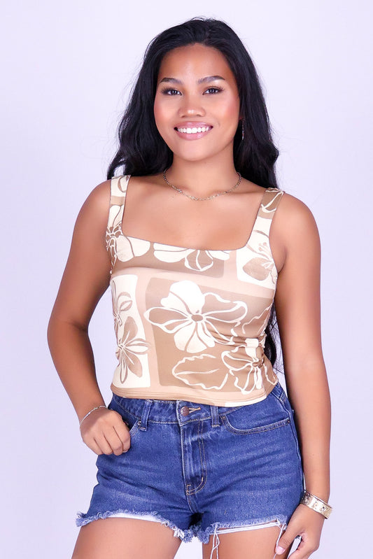 PUA STAMP SQUARE NECK TOP