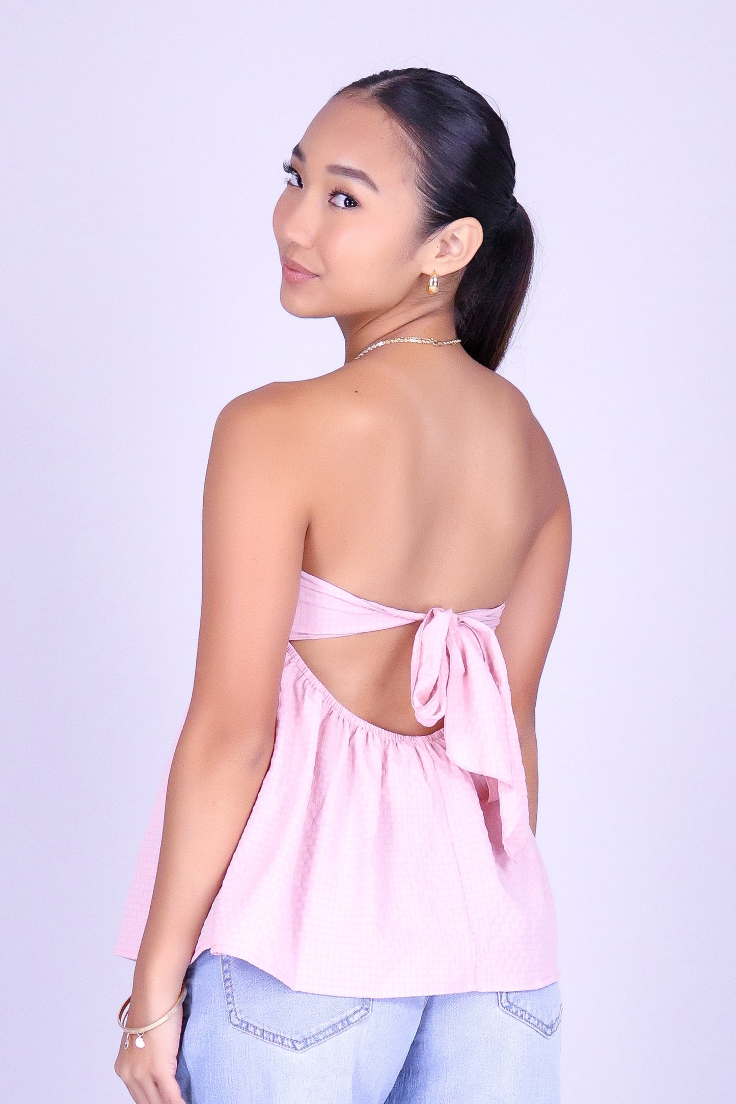 SWEETHEART SMOCKED TUBE TOP
