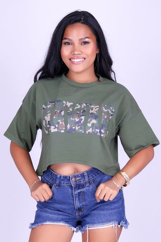 HAWAII CAMO CROP TEE