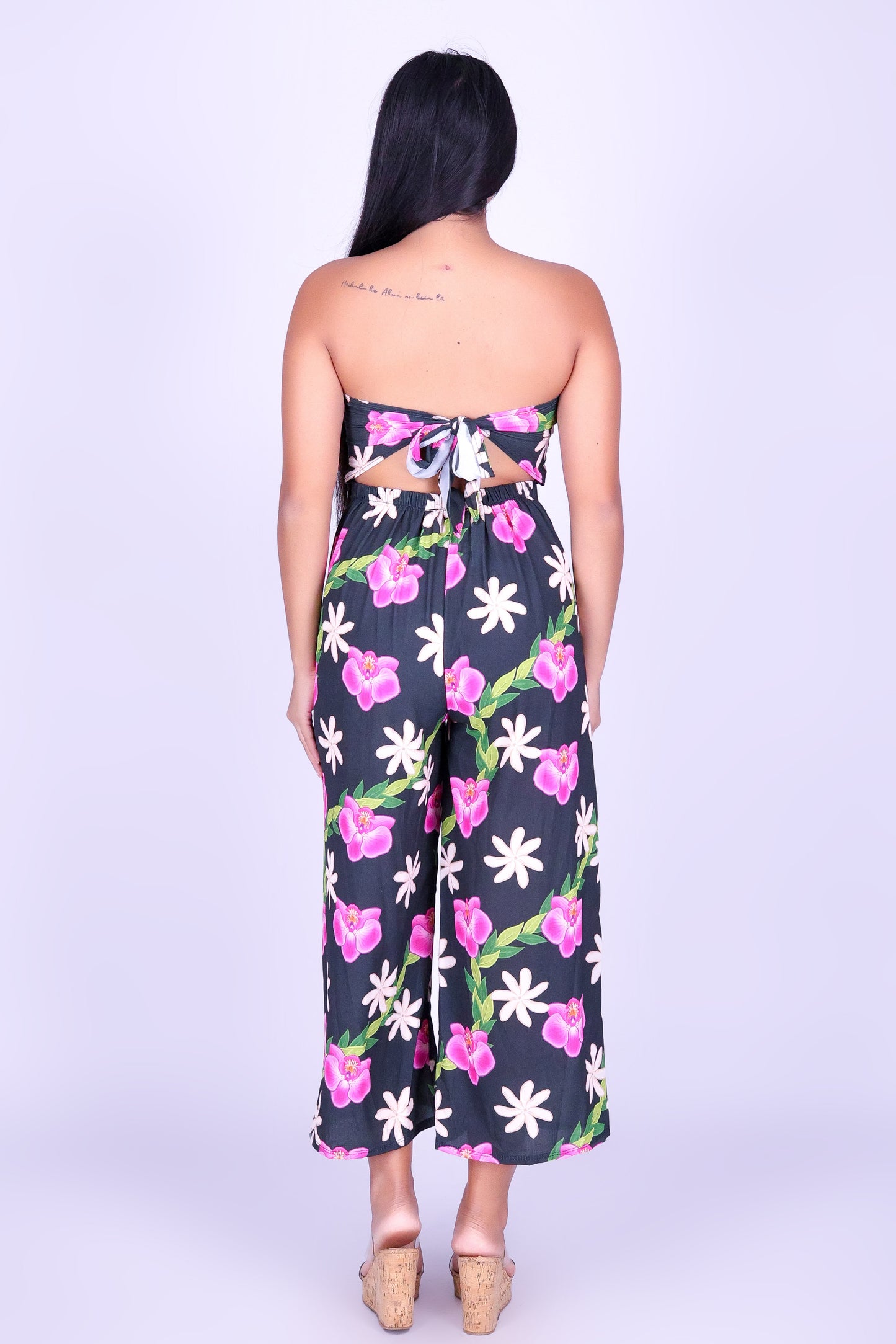ORCHID TIARE TIE BACK JUMPSUIT
