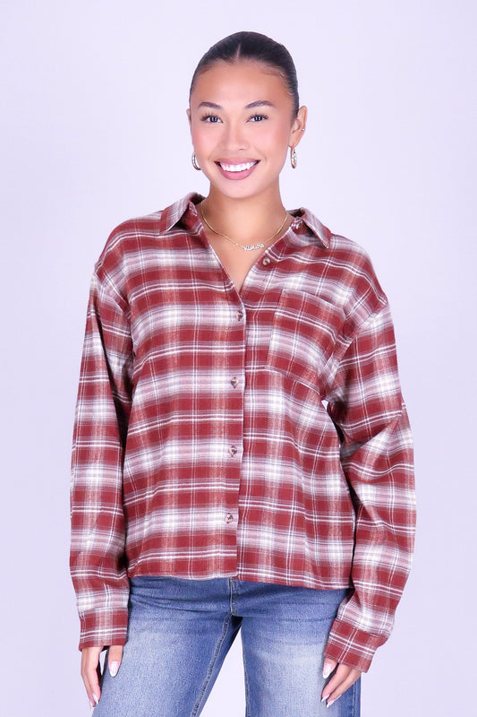 SOMETIME IN OCTOBER PLAID TOP
