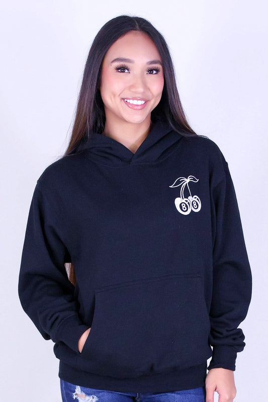 CHERRY EMBROIDERED HOODIE