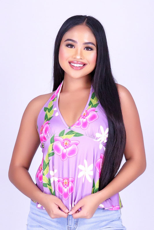 ORCHID TIARE HALTER TOP
