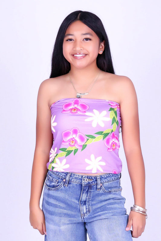 ORCHID TIARE TUBE TOP | KIDS SIZE 2-16