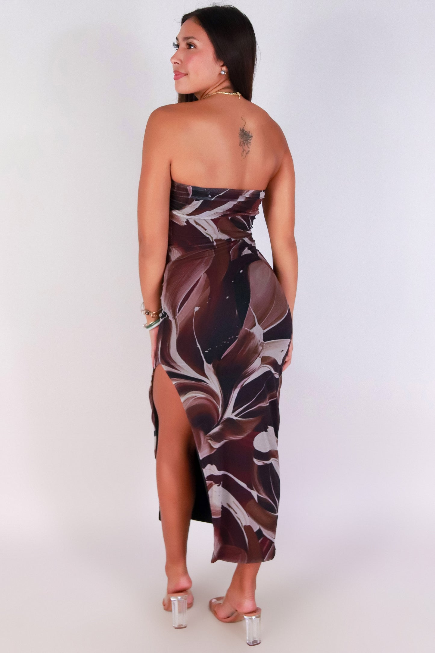 Jeans Warehouse Hawaii - TUBE LONG PRINT DRESSES - AFTER GLOW MESH TUBE DRESS | By MEEK DBA LAC BLEU