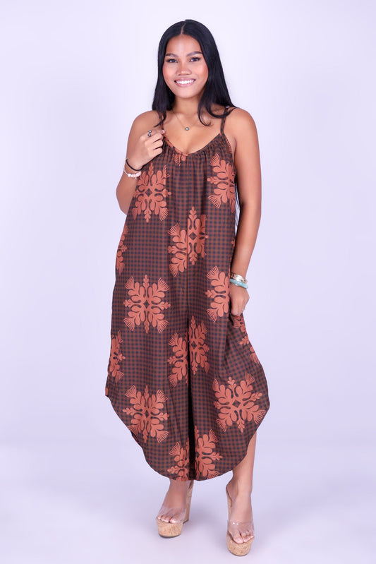 GINGHAM OHIA NO WAIST JUMPSUIT
