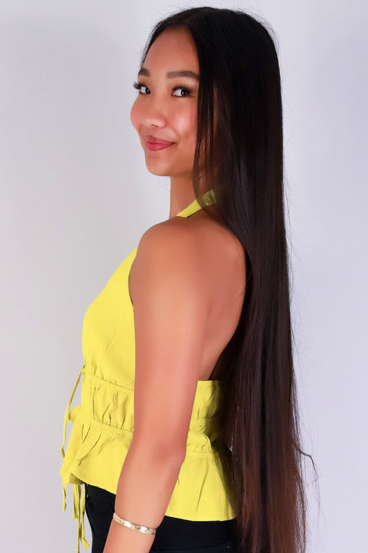 Jeans Warehouse Hawaii - TANK SOLID WOVEN CASUAL TOPS - IN MY ELEMENT HALTER TOP | By TIMING