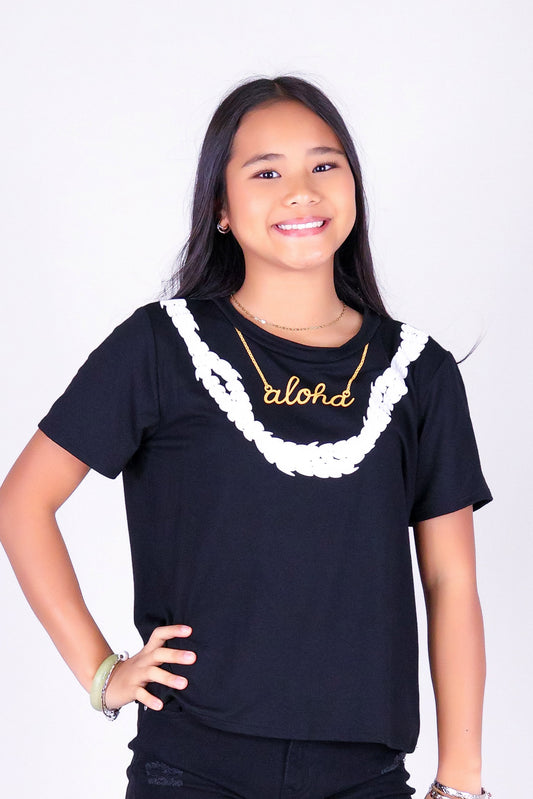 ALOHA PIKAKE NECKLACE LEI TEE | KIDS SIZE 2-16