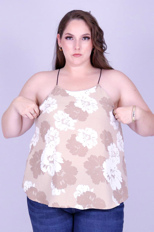 FLORAL VEIL BUNGEE STRAP TOP