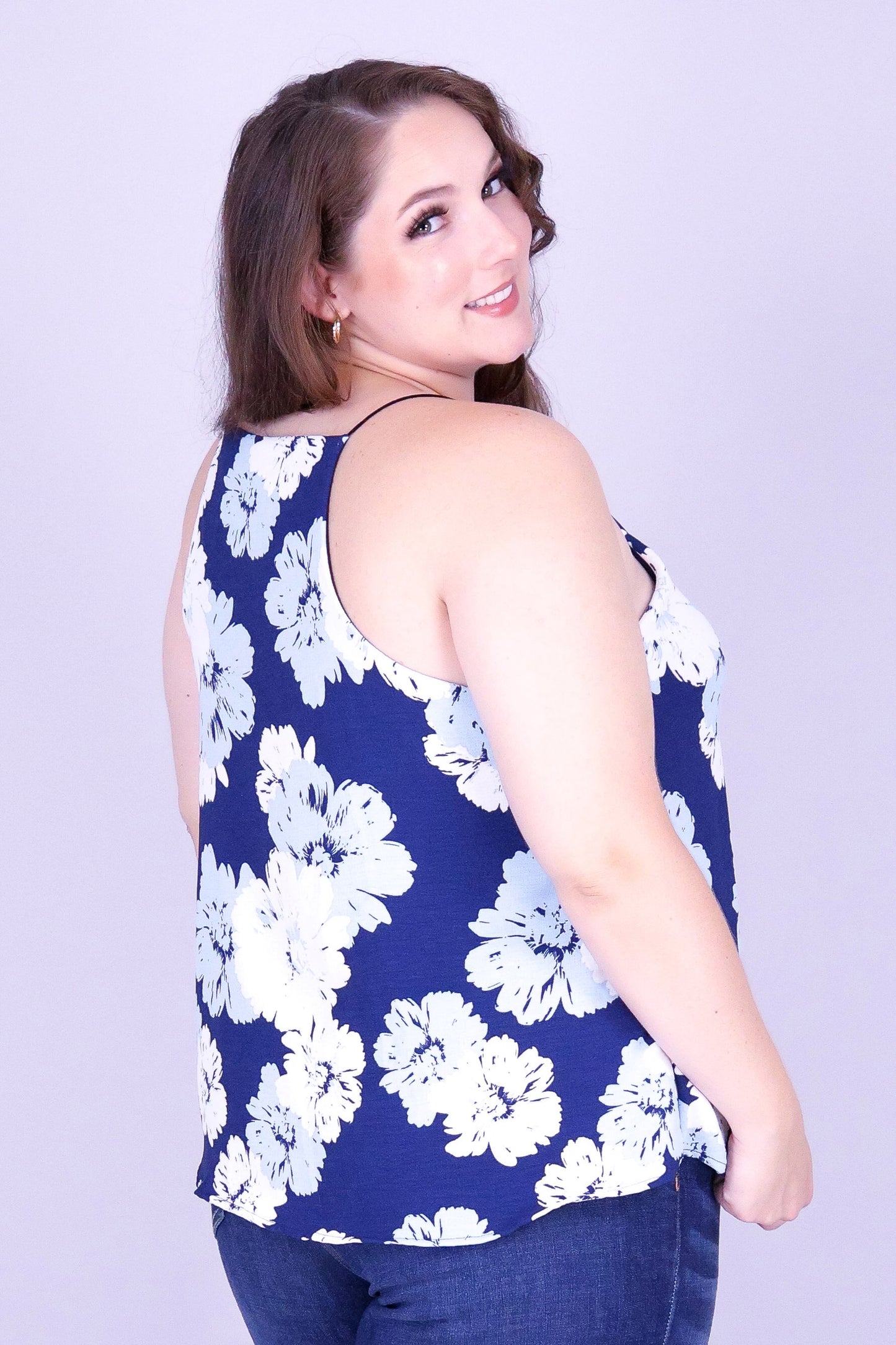 FLORAL VEIL BUNGEE STRAP TOP