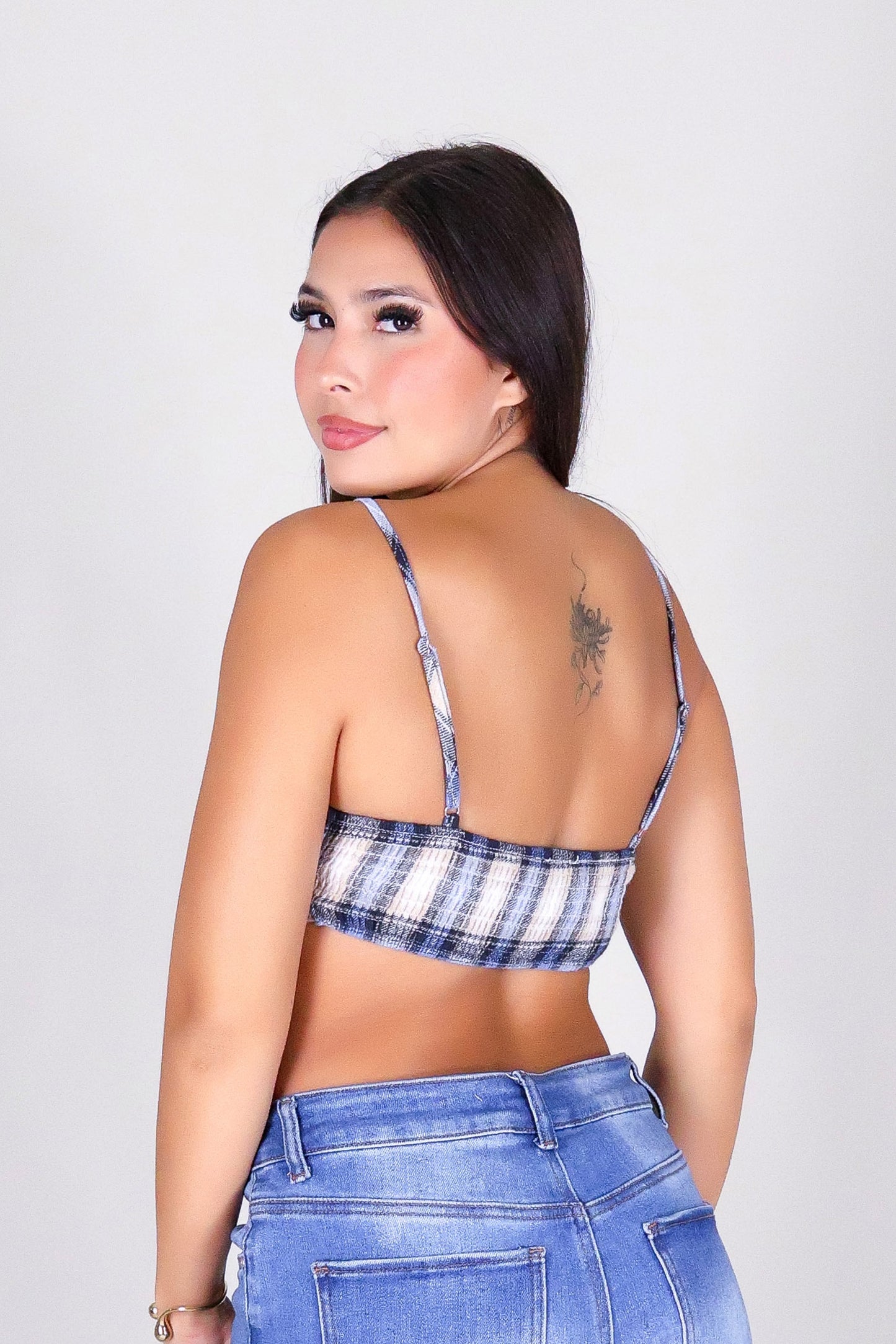WEEKEND PLAID CROP TOP