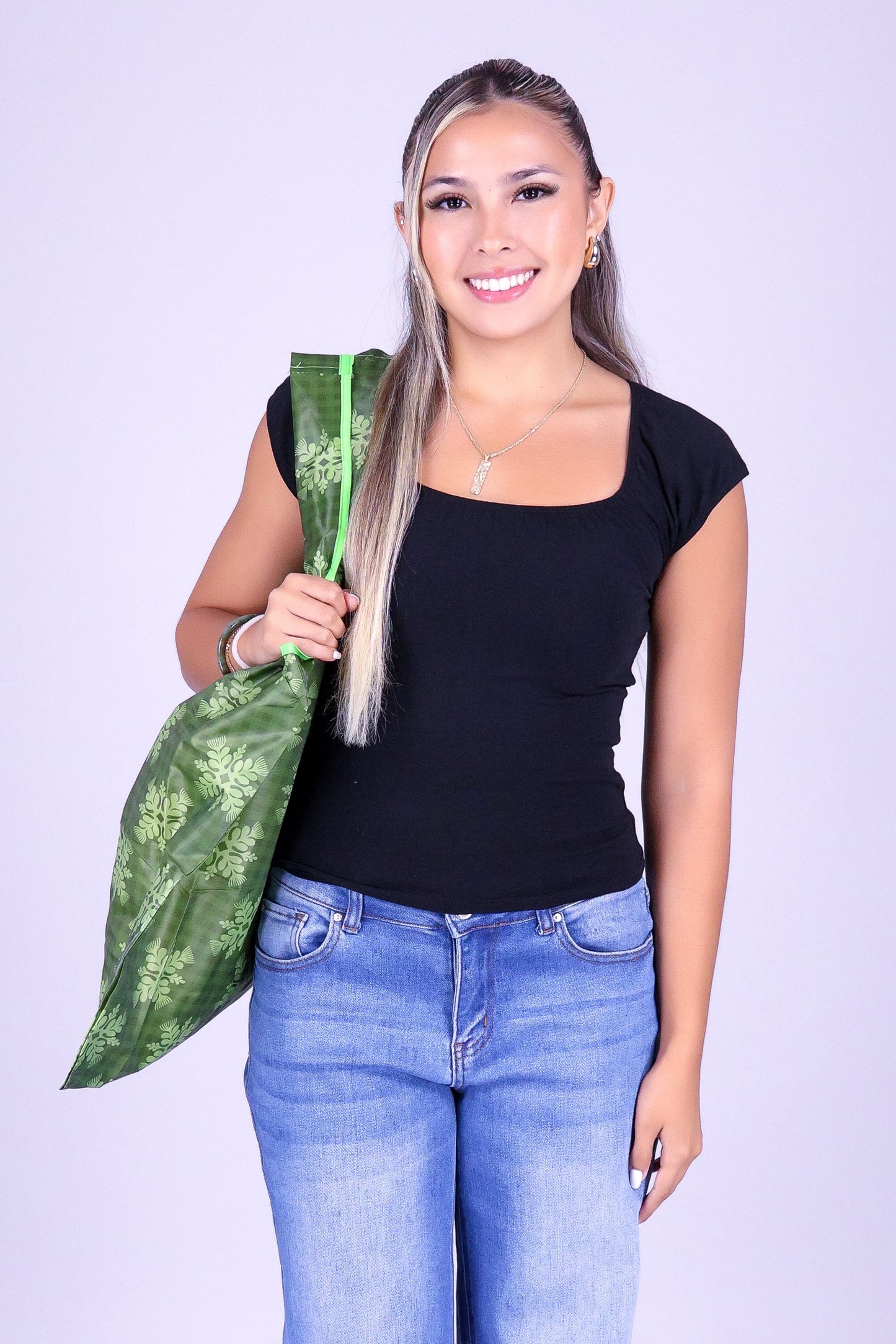 GINGHAM OHIA FOLDABLE BAG