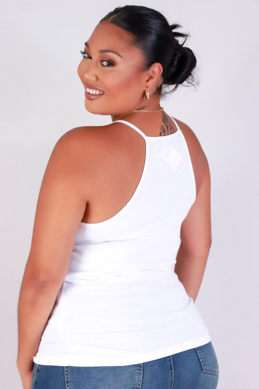 Jeans Warehouse Hawaii - PLUS BASIC RIB TANKS - ALL THE WAY UP TANK TOP | By AMBIANCE APPAREL