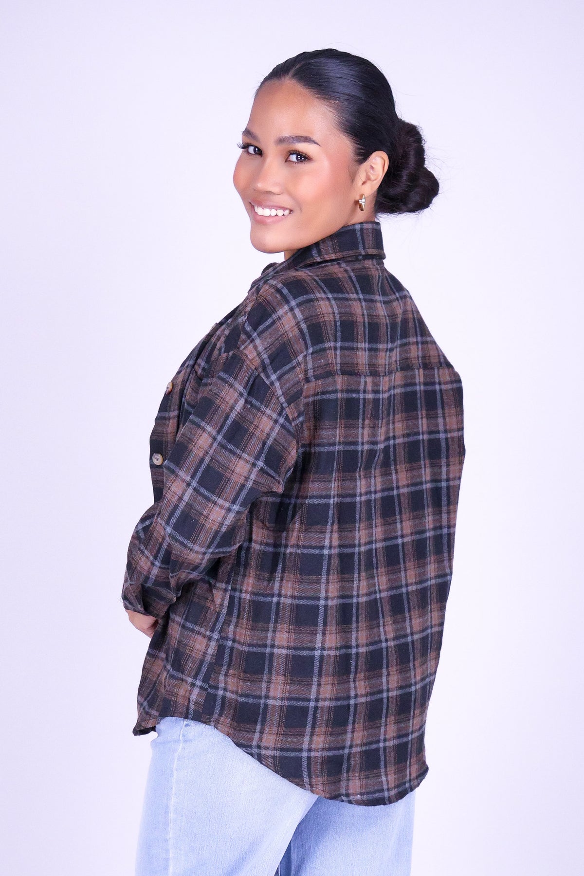 FIRESIDE PLAID TOP