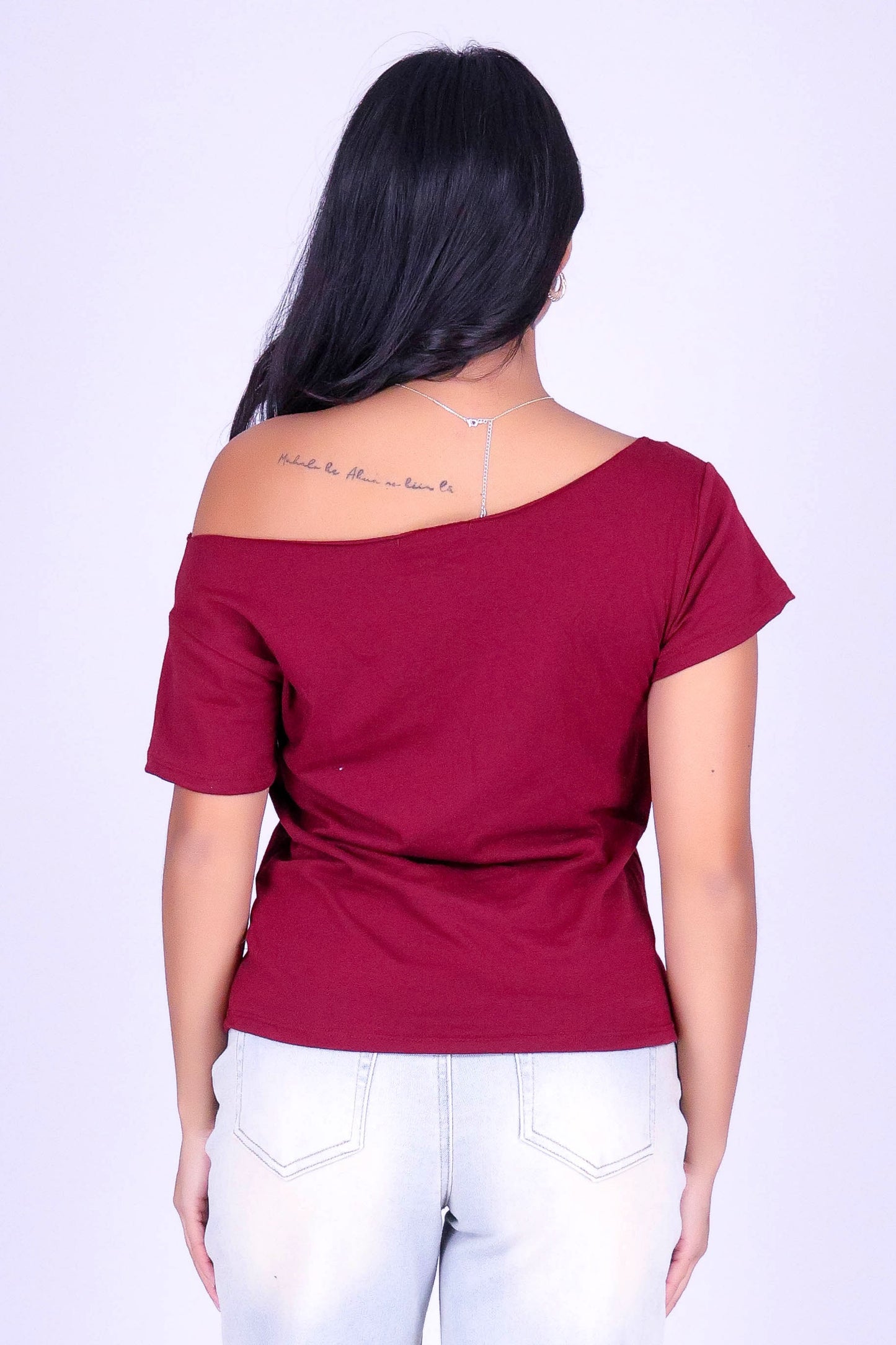 VARSITY OFF SHOULDER TEE