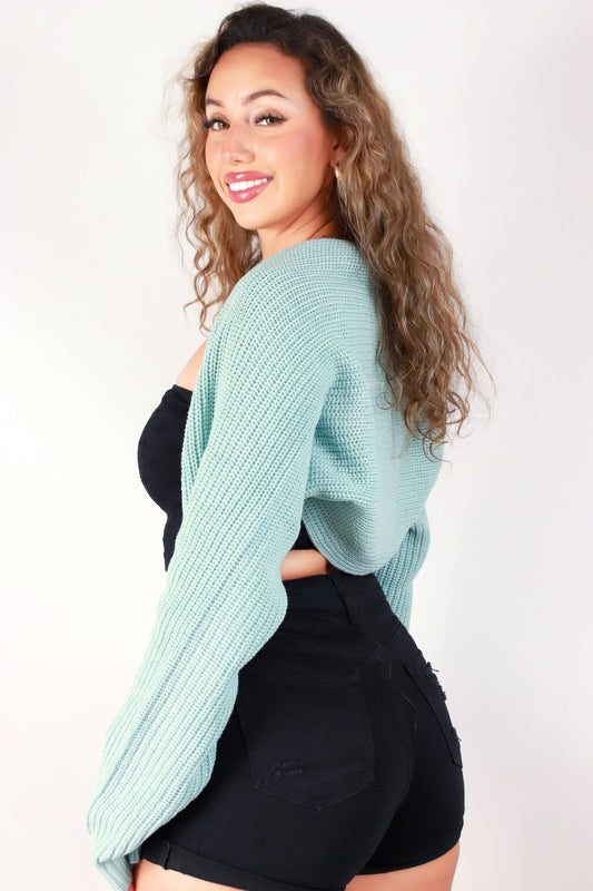 Jeans Warehouse Hawaii - SOLID LONG SLV CARDIGANS - LET'S CHAT BOLERO SWEATER | By STYLE MELODY