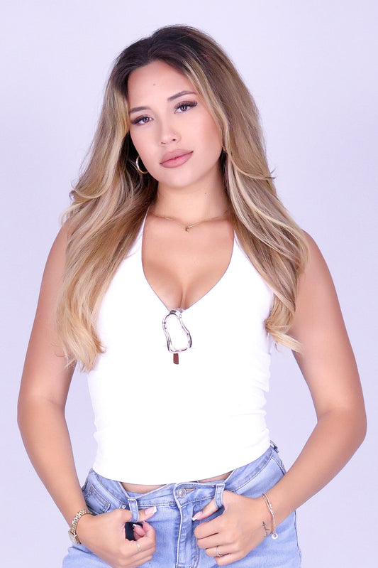 SLOW BURN HALTER TOP