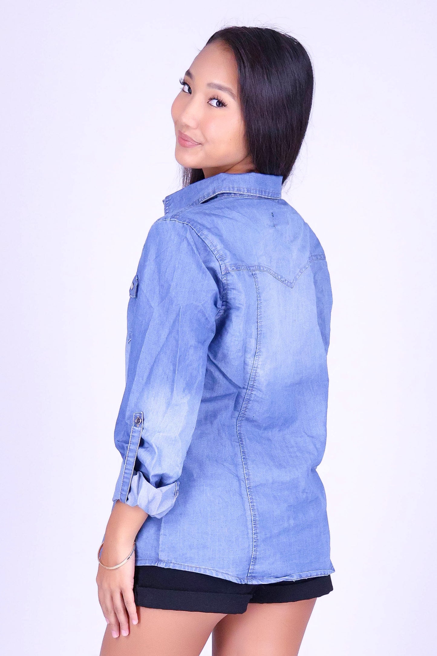 INDIGO DRIFT CHAMBRAY TOP