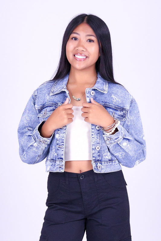 CHERRY SWEET DENIM JACKET | KIDS SIZE 8-14