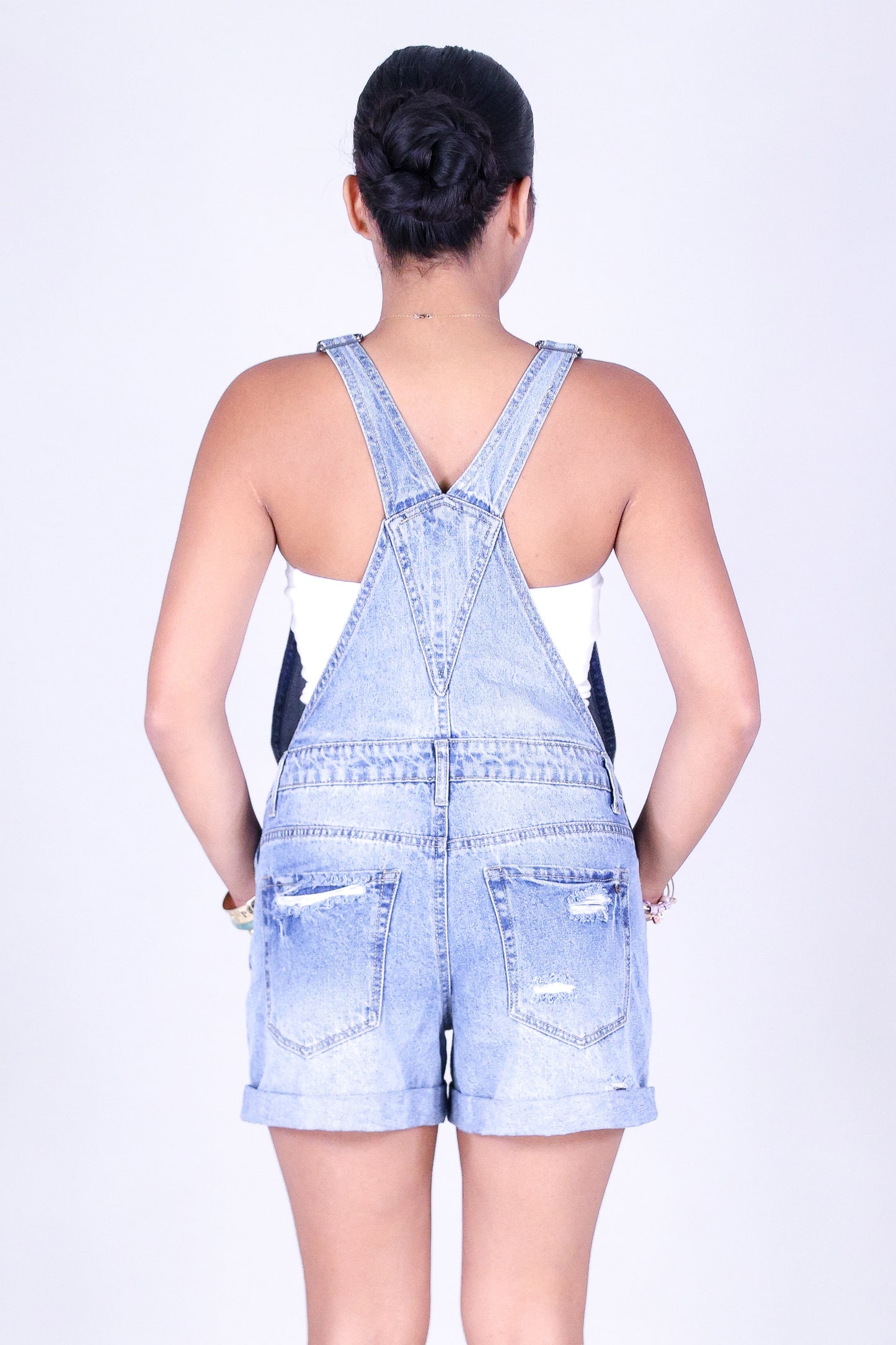YOU'LL BE BACK DENIM SHORTALL