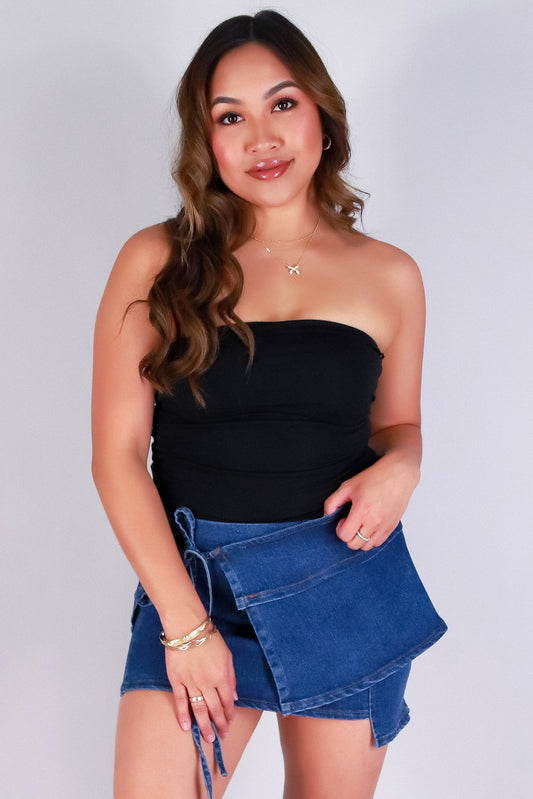 Jeans Warehouse Hawaii - SOLID SHORT SKIRTS - ONE CALL AWAY DENIM SKIRT | By MINTEE 16
