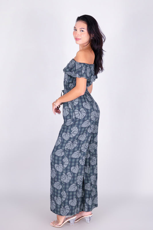 ANTHURIUM PALAKA OFF SHOULDER JUMPSUIT