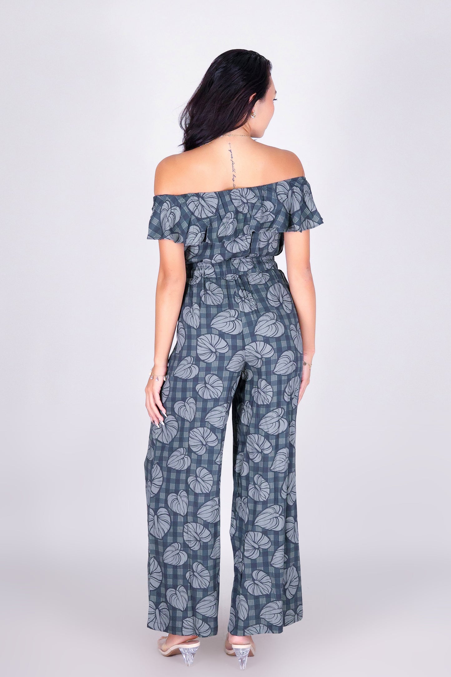 ANTHURIUM PALAKA OFF SHOULDER JUMPSUIT