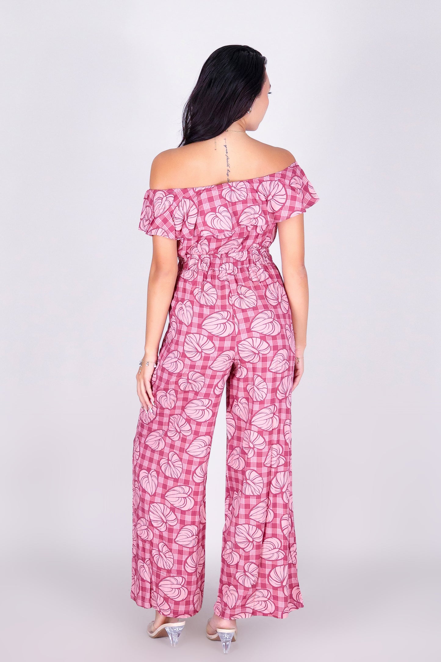 ANTHURIUM PALAKA OFF SHOULDER JUMPSUIT