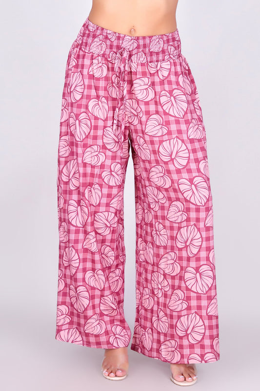 ANTHURIUM PALAKA SMOCKED WAIST PANTS