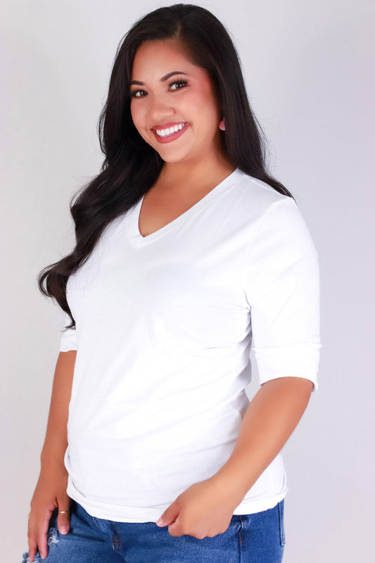 Jeans Warehouse Hawaii - PLUS BASIC V NECK TEES - VICTORIA TEE | By ACTIVE USA