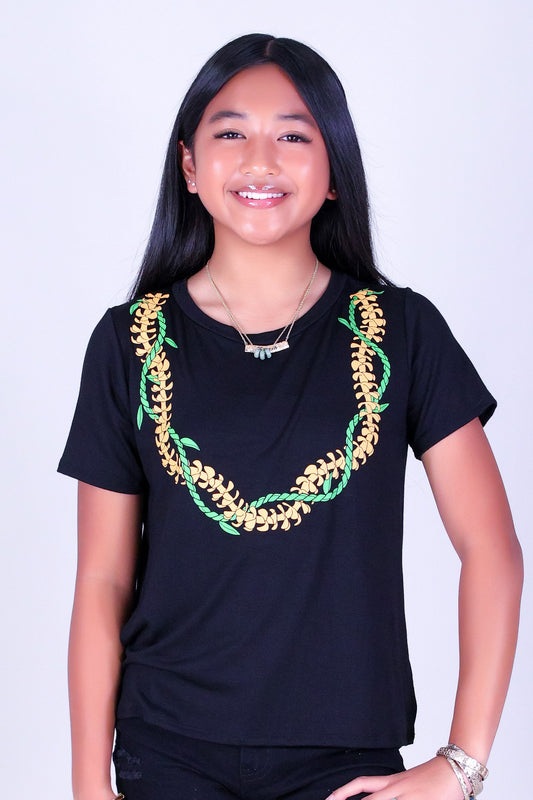 PUAKENIKENI TI LEAF LEI TEE | KIDS SIZES 2-16
