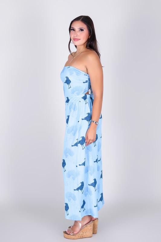 IIWI BIRD TIE BACK JUMPSUIT