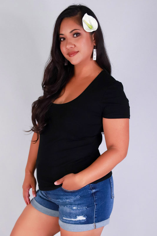 Jeans Warehouse Hawaii - PLUS BASIC V NECK TEES - EVERYDAY DARLING TEE | By CRESCITA APPAREL/SHINE I