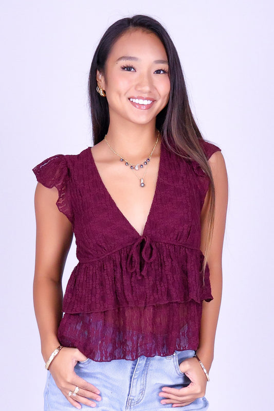 BEFORE DAWN LACE BABYDOLL TOP