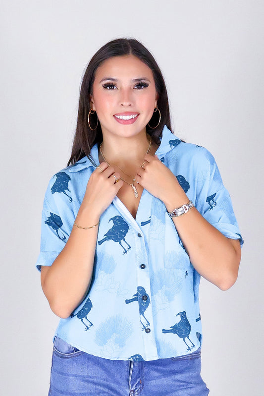 IIWI BIRD BUTTON DOWN TOP
