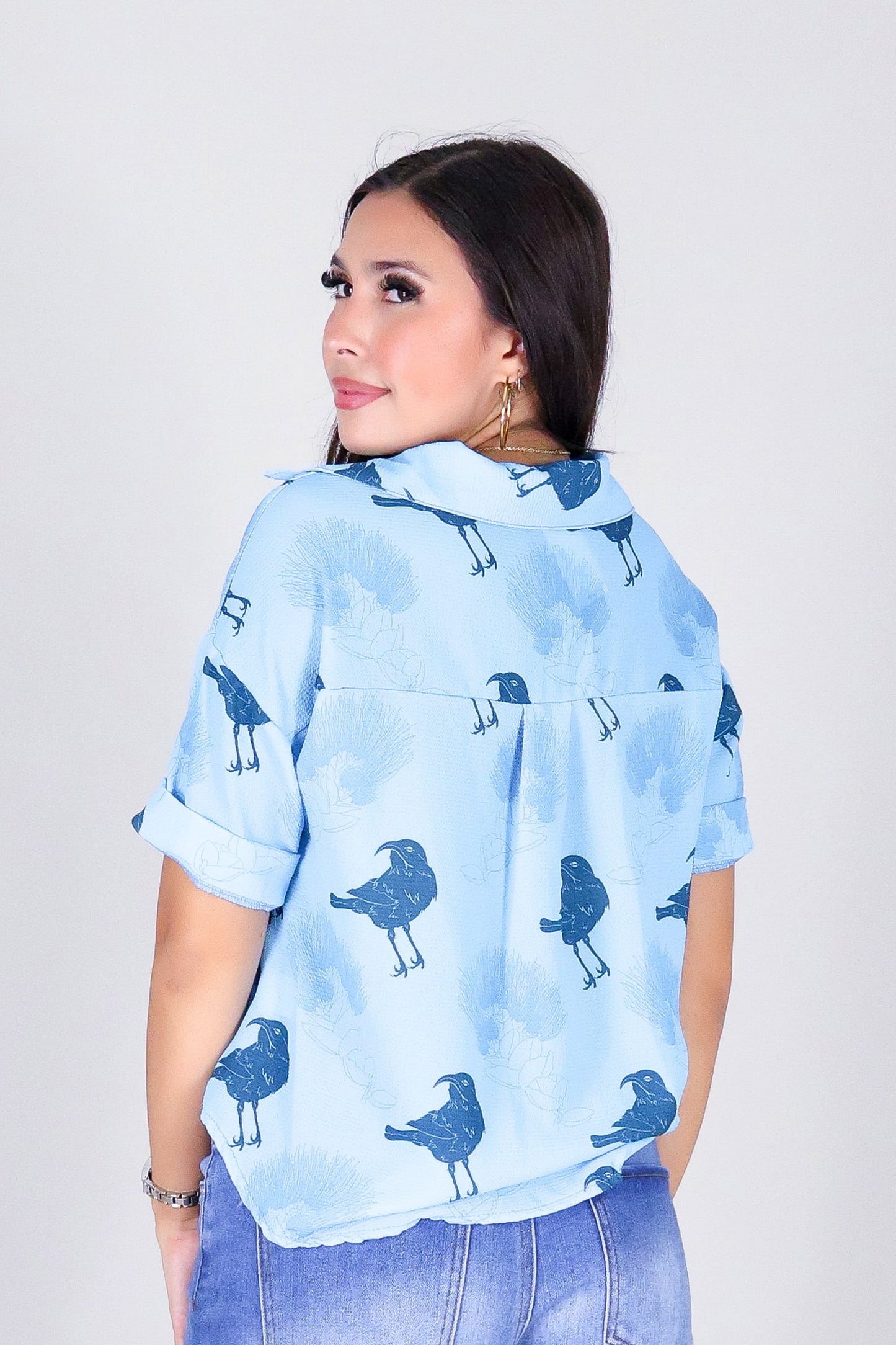 IIWI BIRD BUTTON DOWN TOP