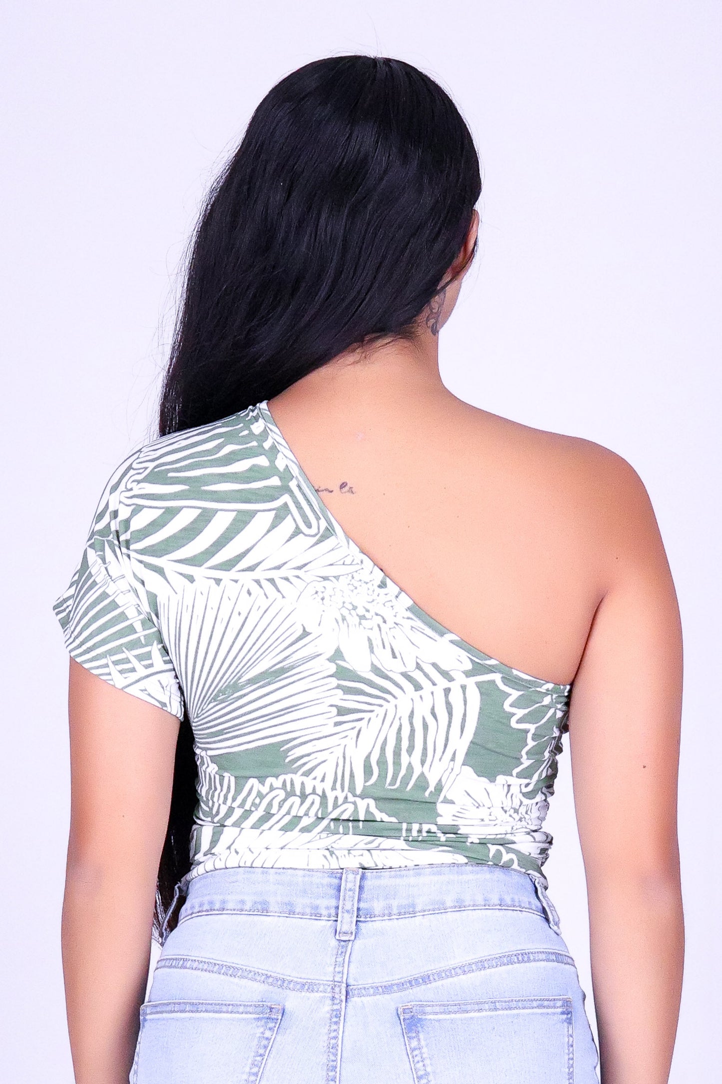 BOTANICAL DREAM ONE SHOULDER TOP